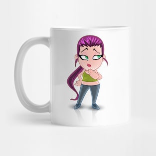 long hair beautiful girl cartoon character for young kids Mug